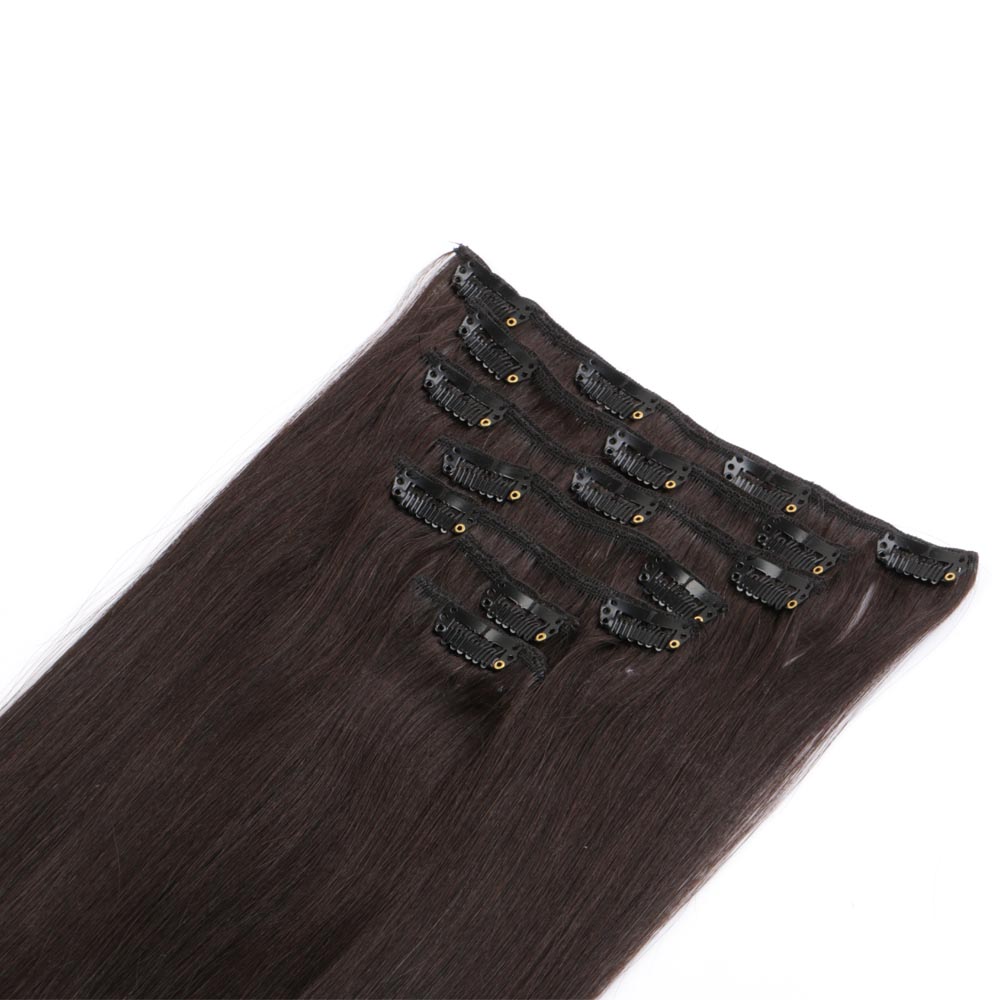 China natural color clip in human hair extensions manufacturers QM102